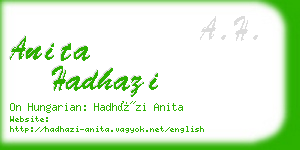 anita hadhazi business card